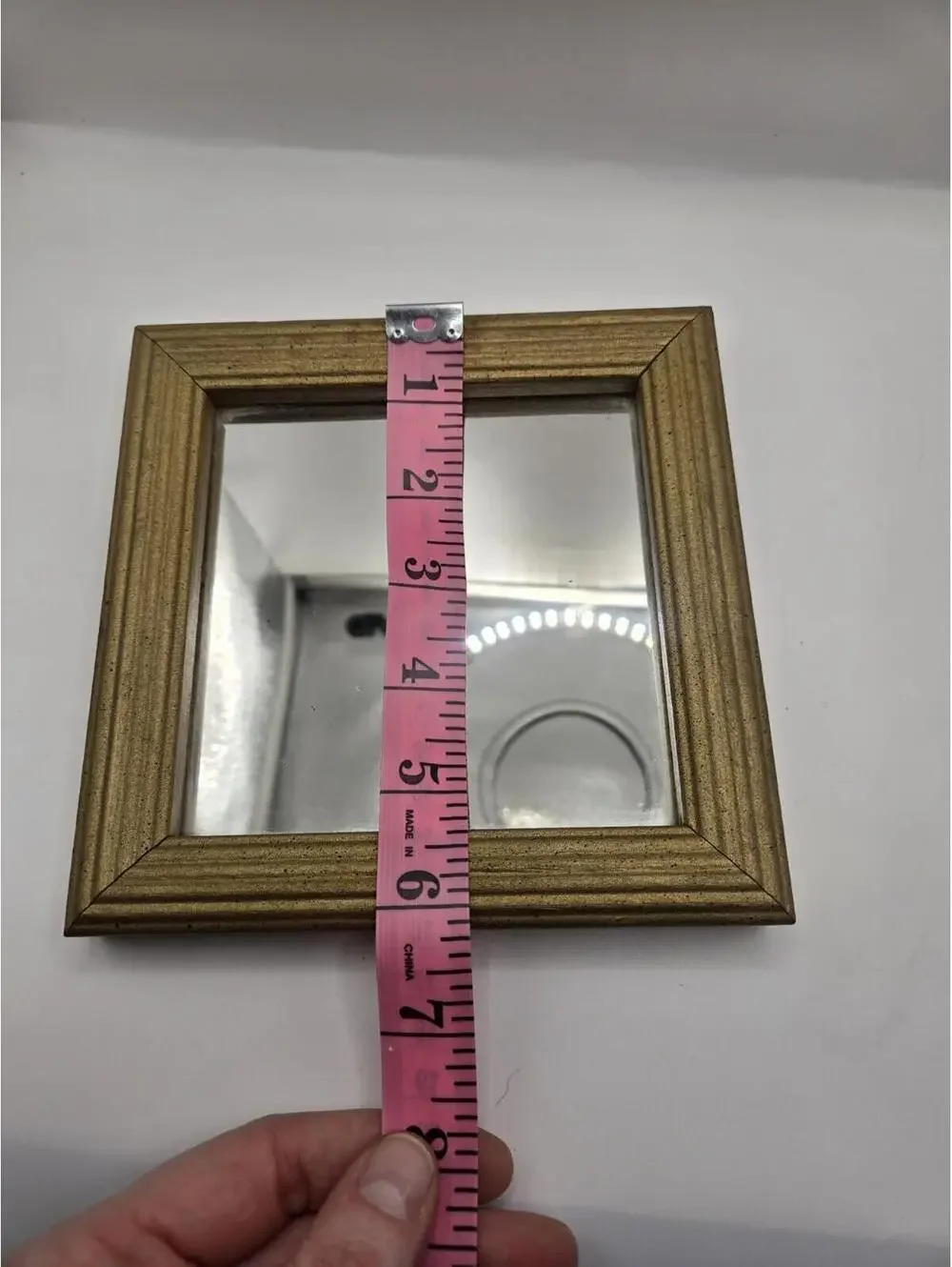 Vintage Hart Lake Square Distressed Gold Framed Accent Wall Mirror 6